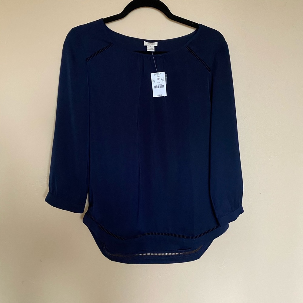 *NWT* J. Crew Three Quarter Sleeve Blouse Small